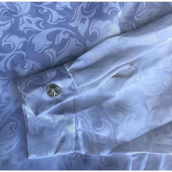 Vintage Ship'n Shore Women's Ivory Button Up Blouse Sz 10 Top Long Sleeve Collar - Picture 7 of 10